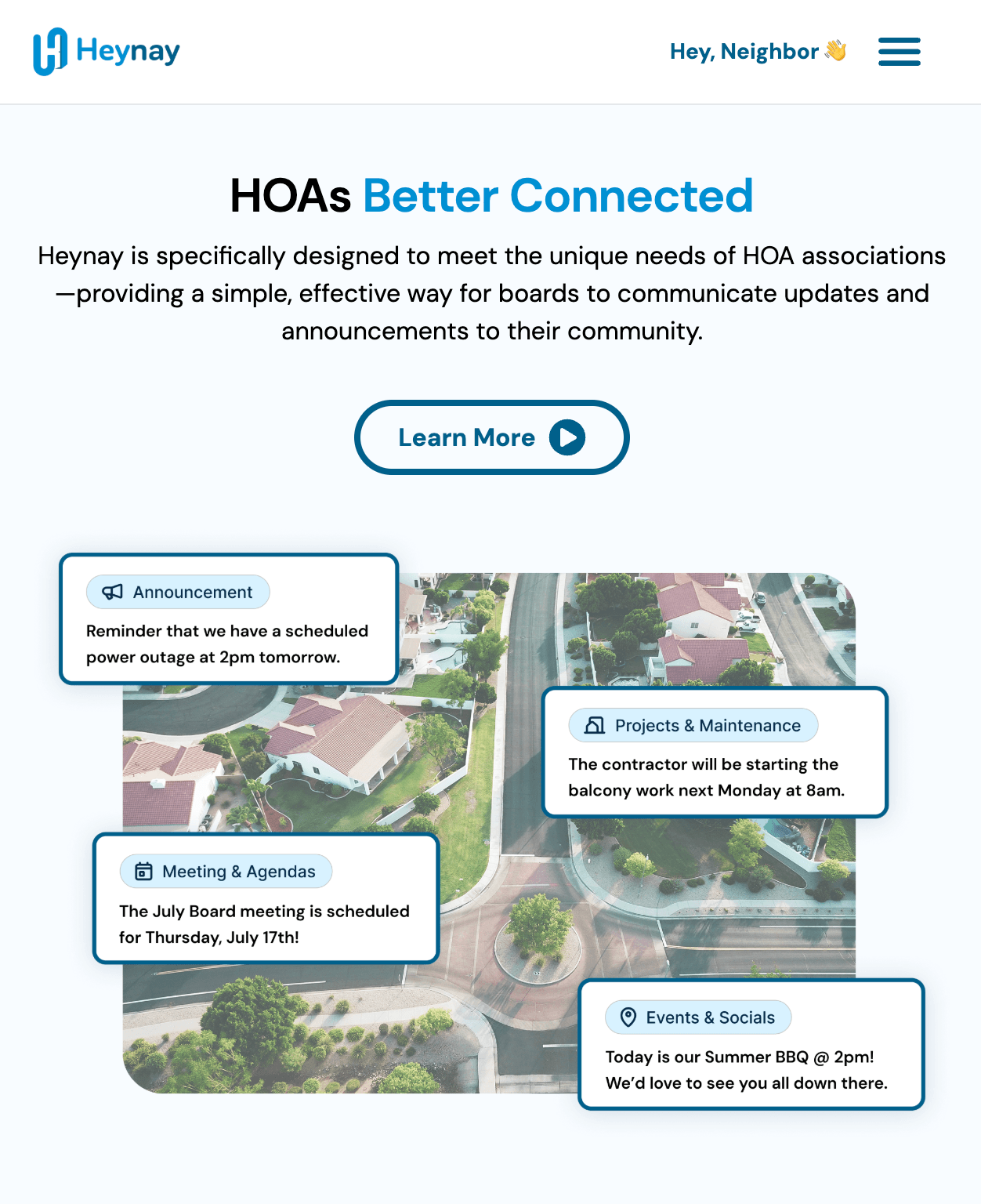 HeyNay HOA community app screenshot